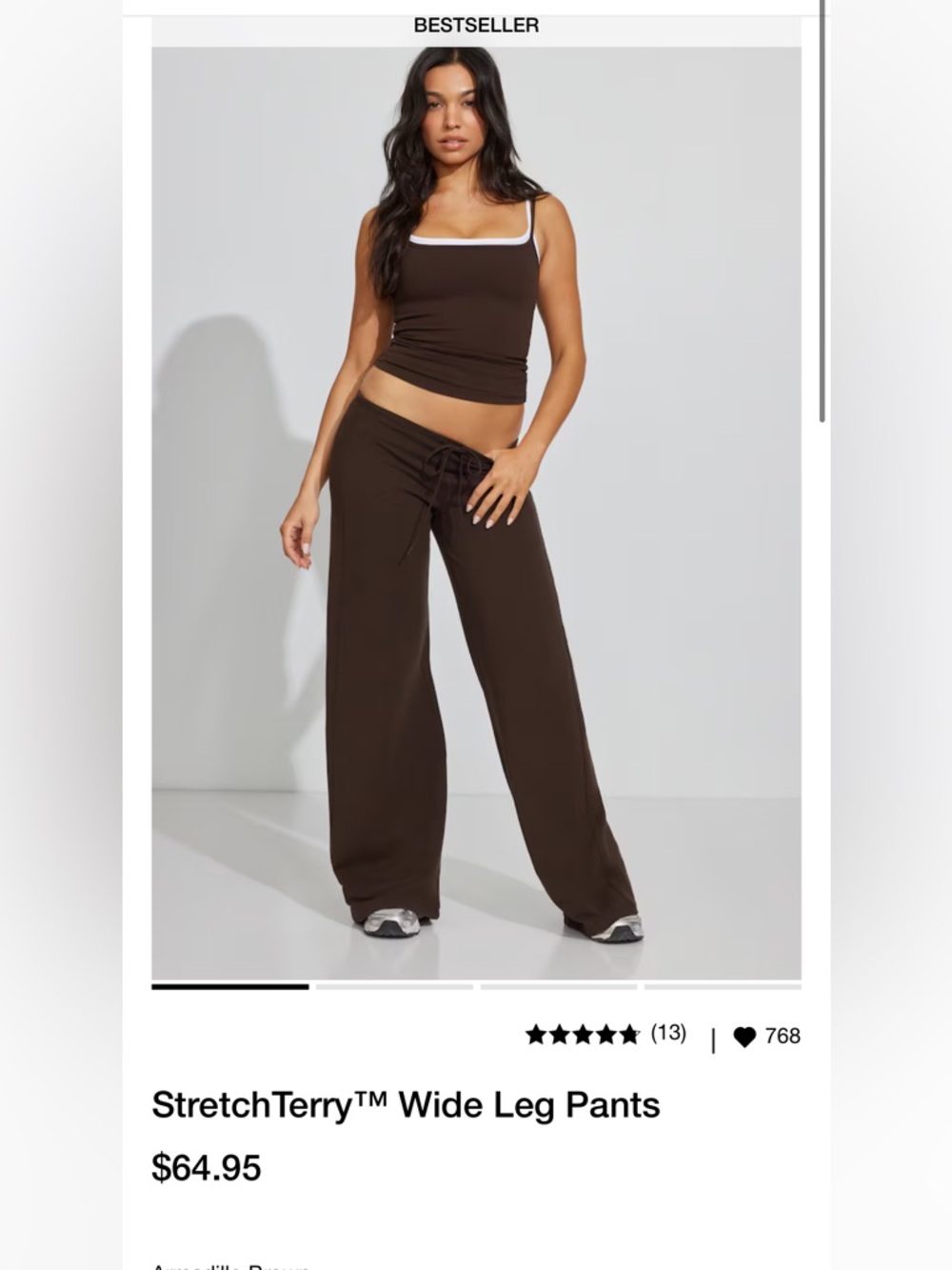 Garage brown wide leg pants